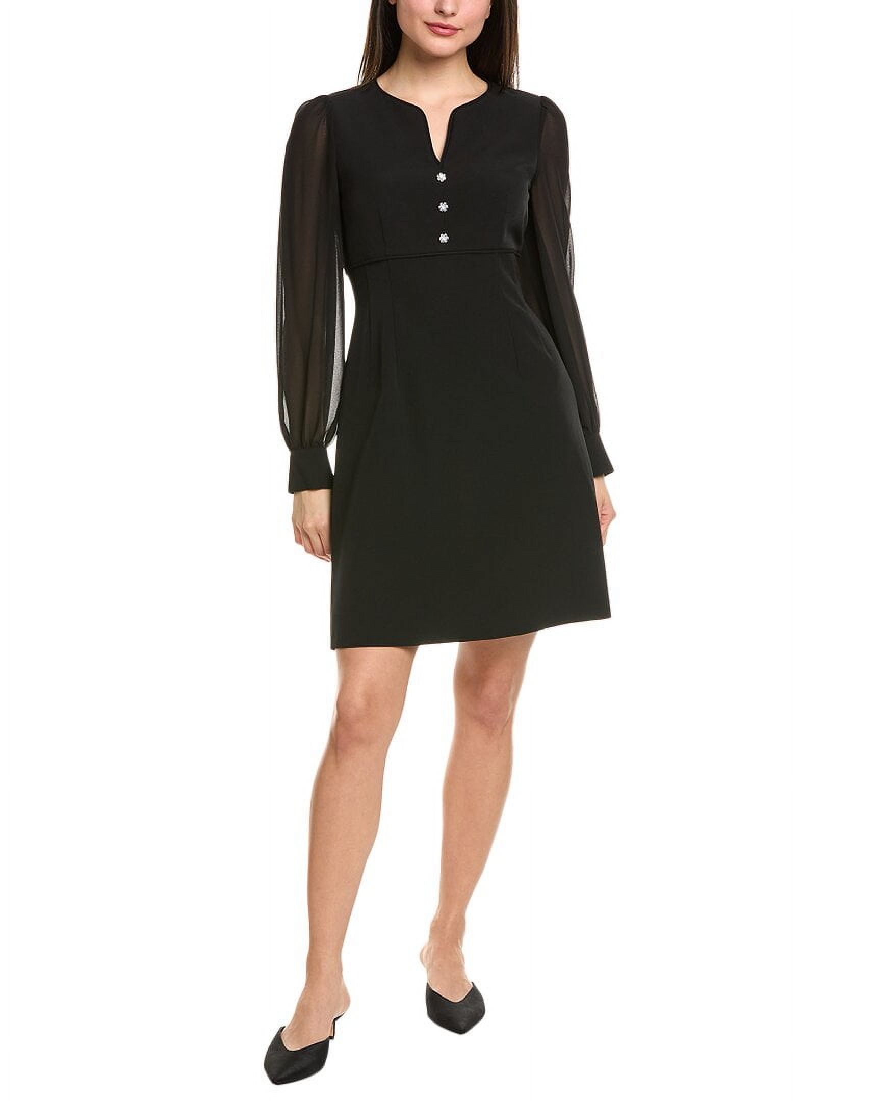 Anne Klein womens Button Detail Sheath Dress, 12, Black